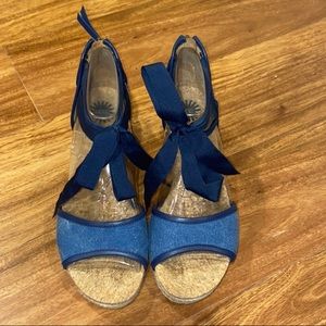 Ugg Amel Ankle Espadrilles Blue Denim Sandal